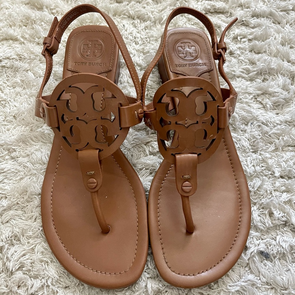 Tory Burch Miller Heel Sandal in Camel